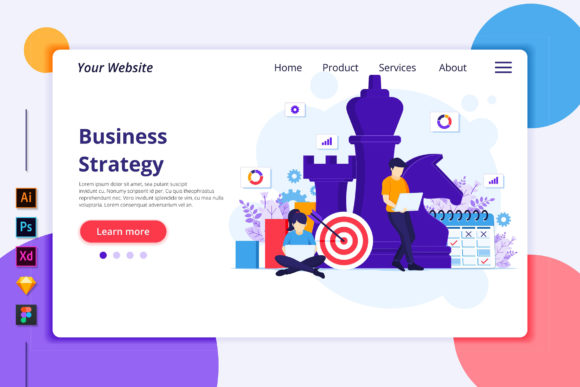 Business Strategy Landing Page Graphics for Branding