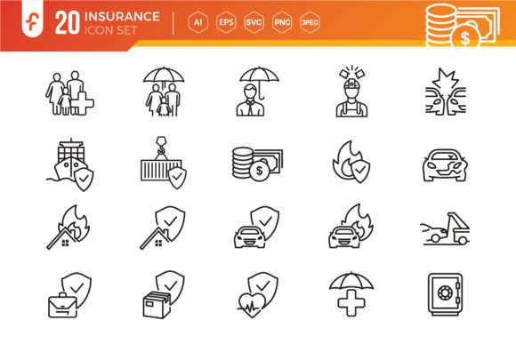 Insurance Elements Icon Set for Modern Branding and Marketing Graphics