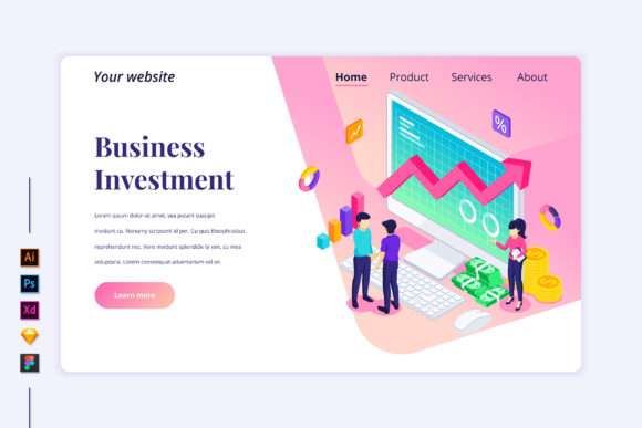Isometric Investment Landing Page Graphics