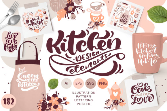 Kitchen Design Elements for Crafts and Graphics