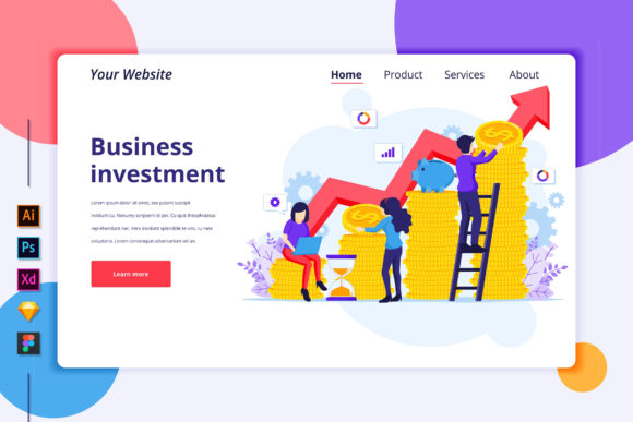 Landing Page of Business Investment Graphics