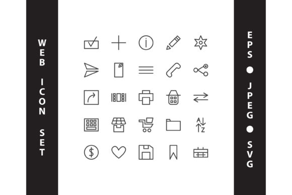 Line Style Web Icon Set for Branding and Graphics