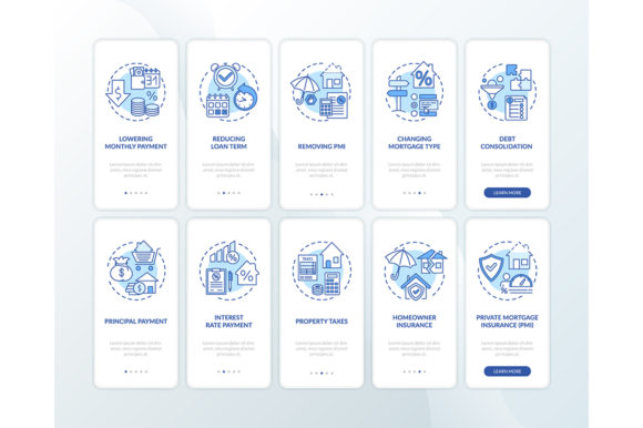 Loan Refinancing Benefits Web Pages Graphic Templates