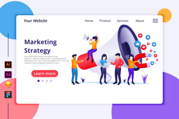 Marketing Strategy Campaign Landing Page Graphics