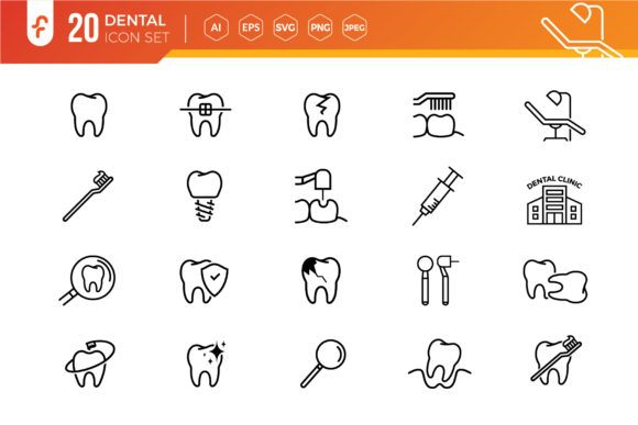 Minimal Dental Icon Set Design for Branding and Marketing