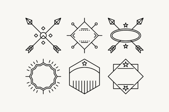 Minimalist Outline SVG Clipart Badges for Crafts and Graphics