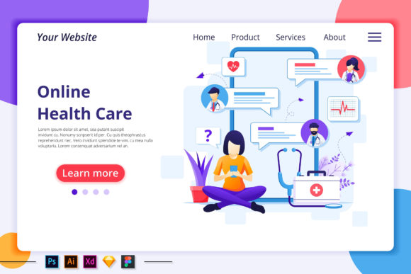 Online Doctor Consultation Landing Page Graphics