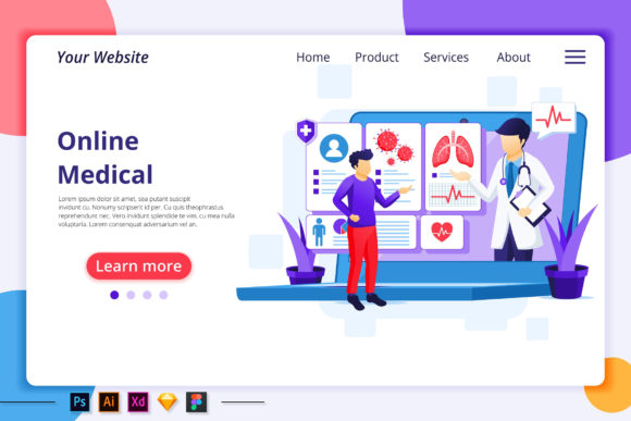 Online Medical Diagnostics Landing Page Graphics