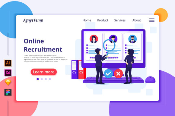 Online Recruitment Landing Page Graphics for Local Business Branding