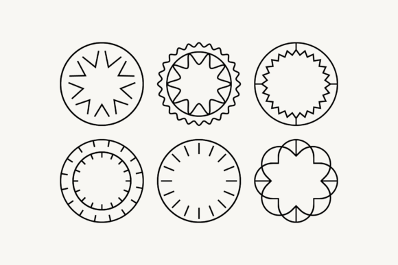 Outline Minimalist Clipart SVG Badges for Crafts and Graphics