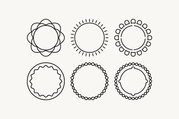 Outline Minimalist SVG Clipart Badges for Crafts and Graphics