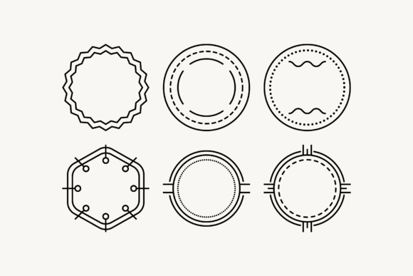 Outline Minimalistic Clipart SVG Badges for Graphics and Crafts