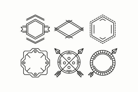 Outline Minimalistic SVG Clipart Badges for Crafts and Graphics