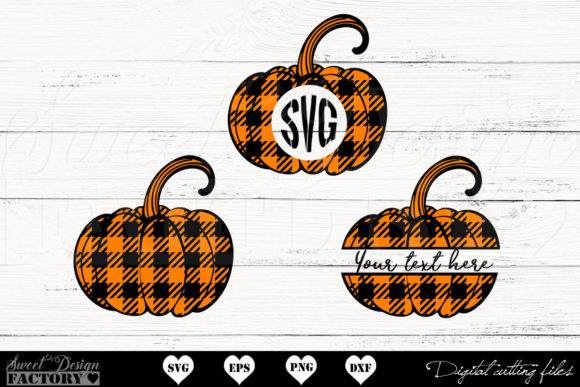 Pumpkin Plaid Graphic Design for Crafts and Fall Content