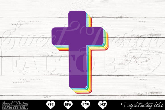 Rainbow Cross Graphic for Crafts and Handmade Projects