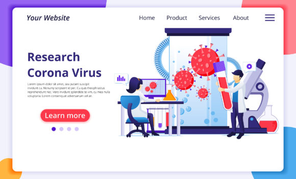 Research Lab Coronavirus Landing Page Graphics