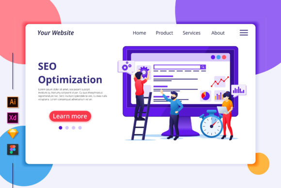 SEO Analysis Landing Page Graphics for Modern Branding