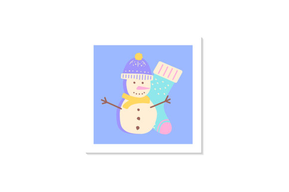Snowman Social Media Post Mockup for Graphic Templates