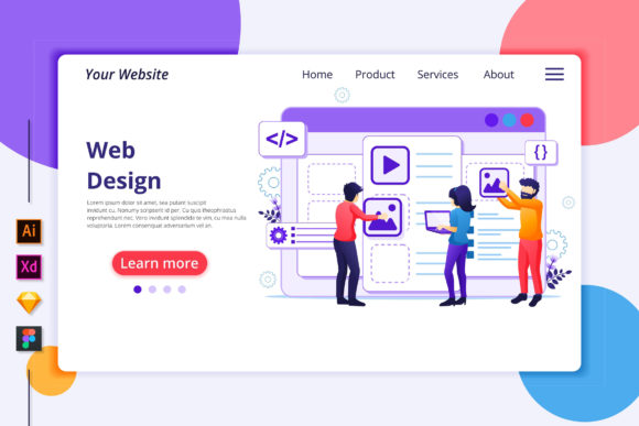 Web Design Landing Page Illustration for Local Branding